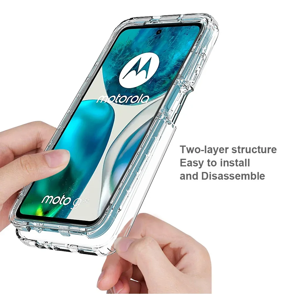 Vibrant Transparent Shockproof Protective Case with Dual-Layer Design