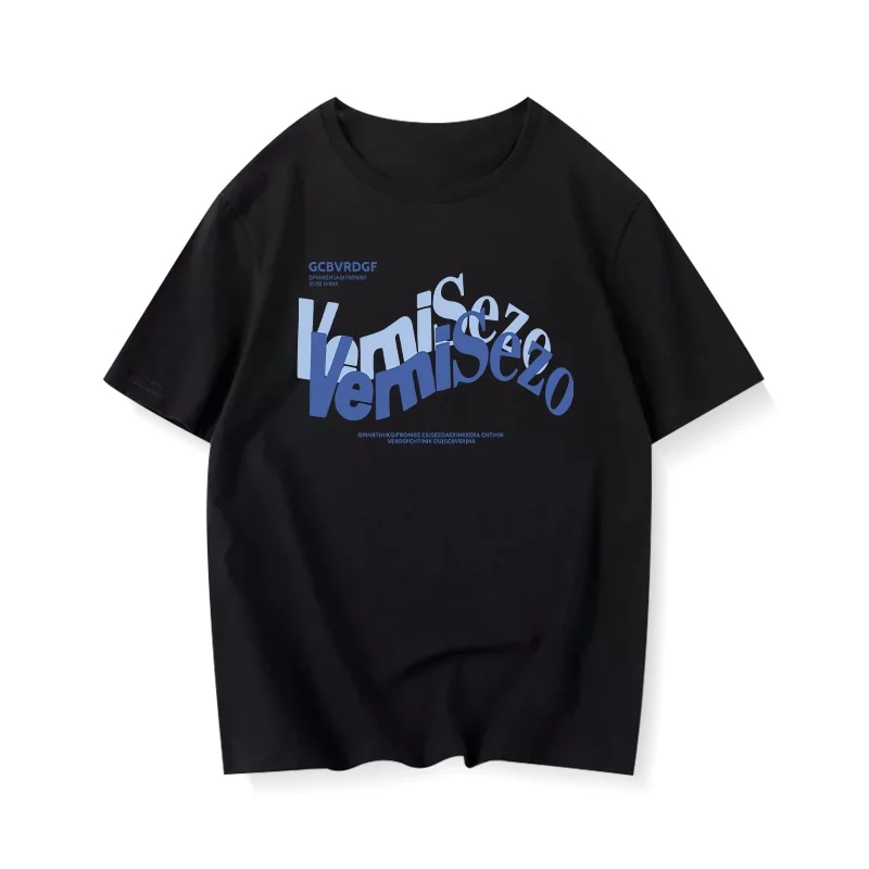 

Cotton letter printed short sleeved t shirt women ins trend loose top