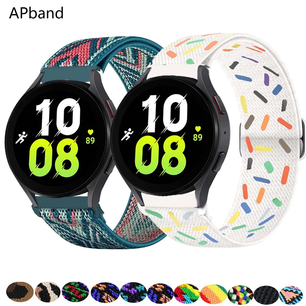 Pasek 20Mm/22Mm Do Samsung Galaxy Watch 6/5/Pro/4 44 40Mm /Classic 3/Active 2/46Mm/42Mm Regulowana Elastyczna Bransoletka Z Nylonu