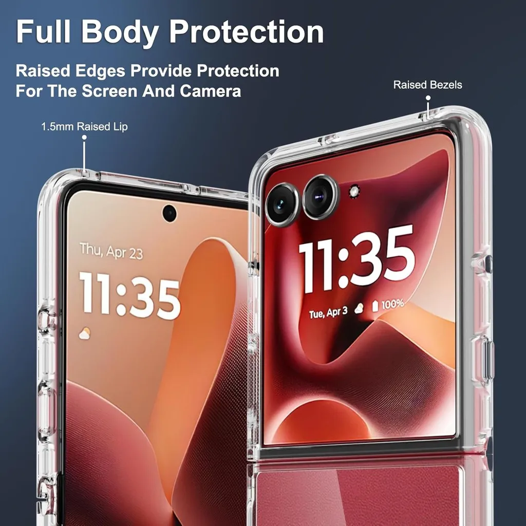 Transparent Shockproof Phone Case with Hard PC Back and Soft Edge Cover