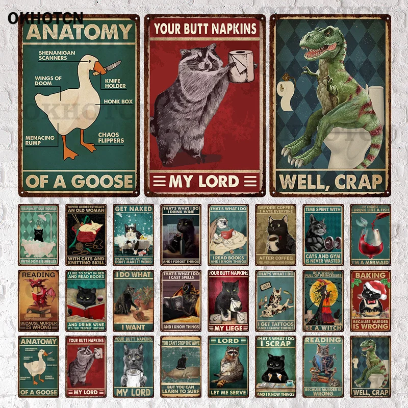Metall-Poster Enten Retro-Stil 20x30cm - Wanddekoration Für Zuhause