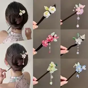 

Hot Hanfu Hairpin Wooden Hair Stick Women Cheongsam Chinese Style Girl Clasps Korean Headdress Hair Pin 비녀 Accessories Jewelry