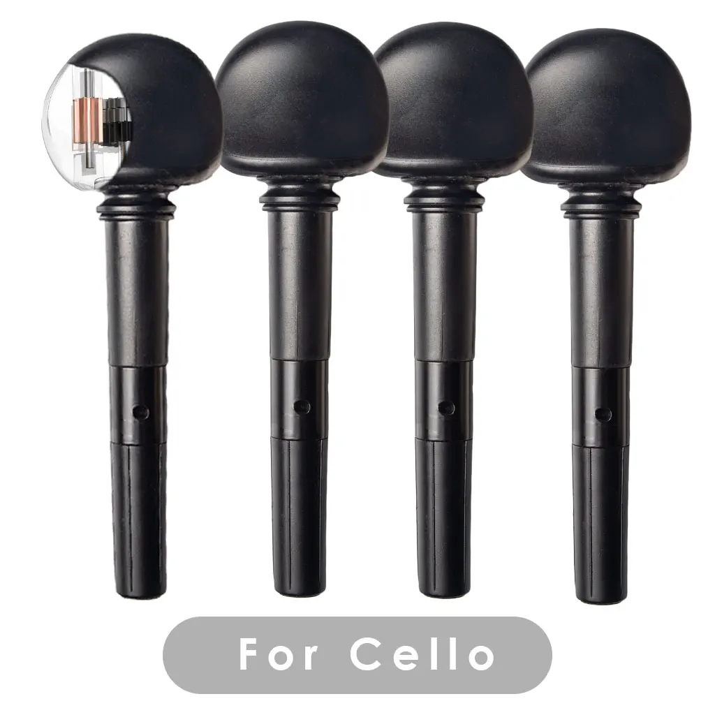 Cello Strings 4PCS Acoustic Cello Scrolled Head Cello Geared Pegs Finetune Eays Tuning Pegs 4/4 3/4 Size Cellos Accessories