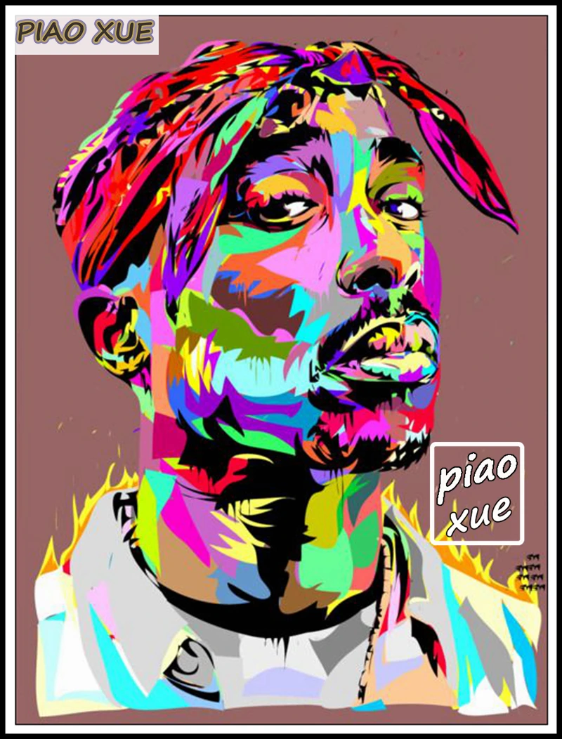 絵画 2pac Tupac Shakur-ダイヤモンド絵画アートクロスステッチ,west海岸