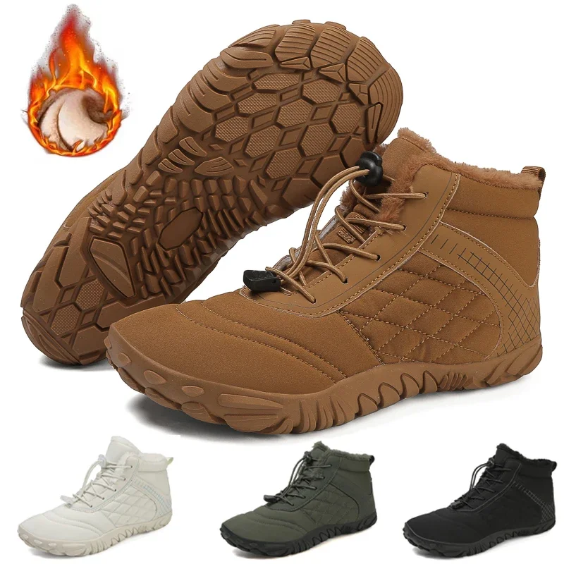 Snow Boots and Hiking Shoes for Men Women Winter Outdoor Non-slip Warm Fur Casual Plus Size Ankle