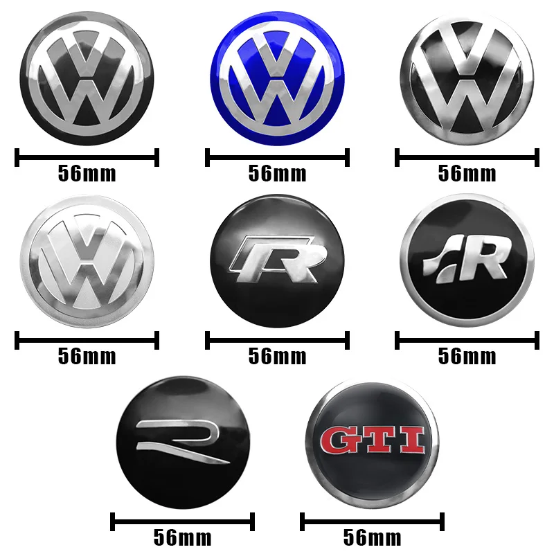 Car Wheel Center Cover Stickers Hub Cap Car Accessories For Volkswagen R Golf 4 Motion GTI Polo Touran Octavia 4pcs 56/60/65mm wheel hub covers wheel hub caps