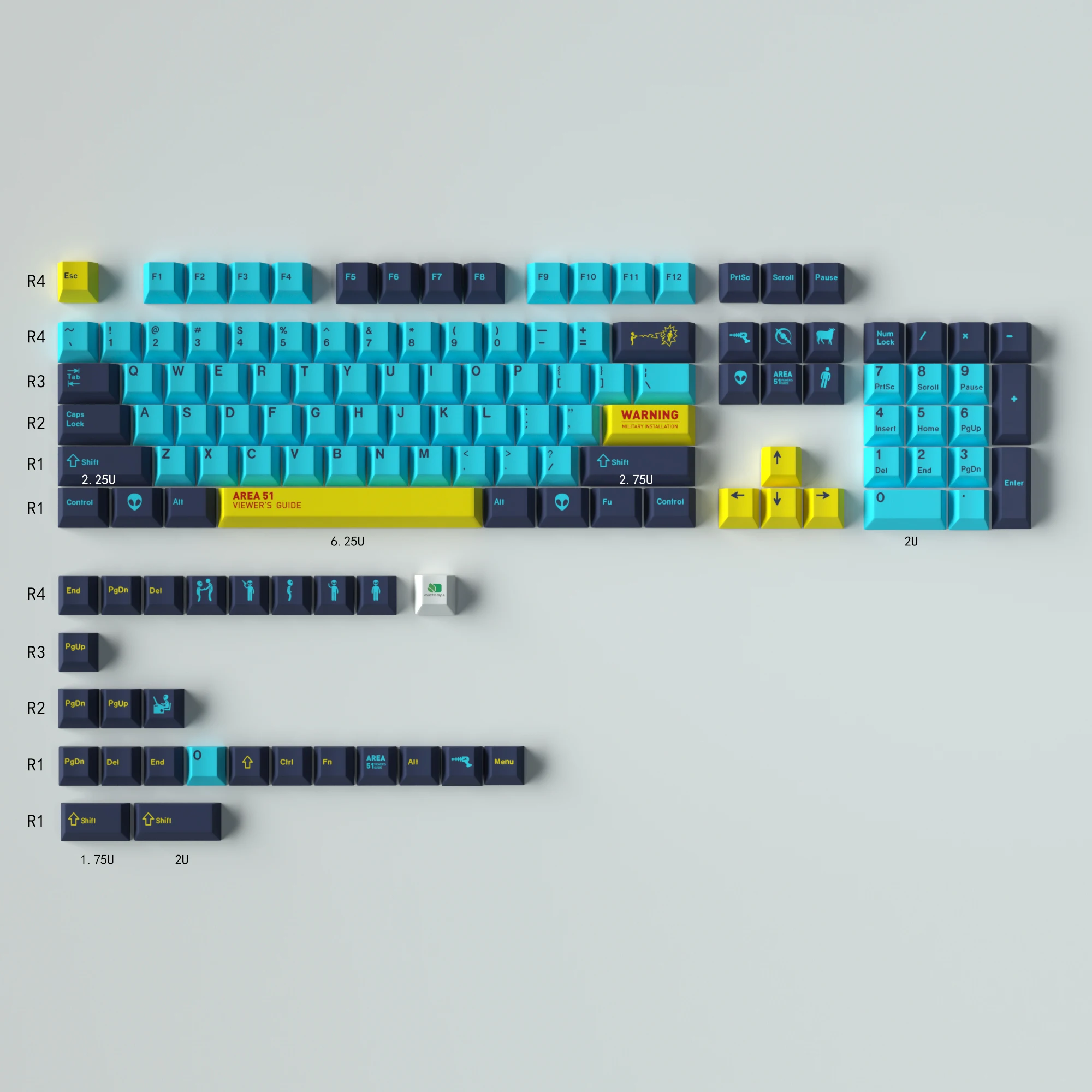 Keycap, DYE-SUB Inglês Personalizado Personalidade Keycaps para Teclado Mecânico, 64, 64