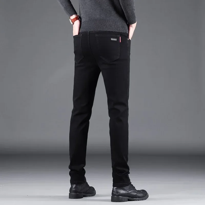 Business Casual Jeans Men Black Slim Fit Stretch Denim Trousers Male High Quality Luxury Pants Men Clothing 4