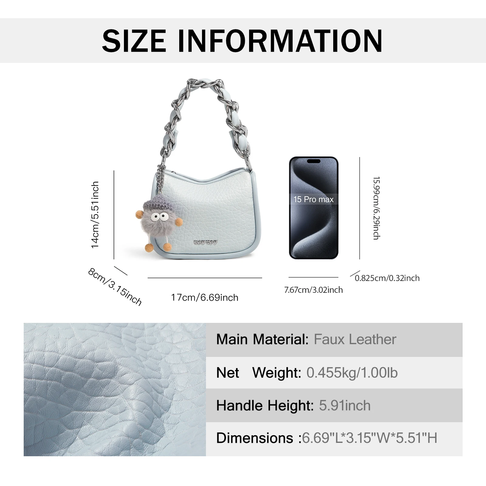 TOUTOU Women Handbag New Original Design Box Bag with Cute Doll Pendent Simple and Versatile Small Handbill Shoulder Bag