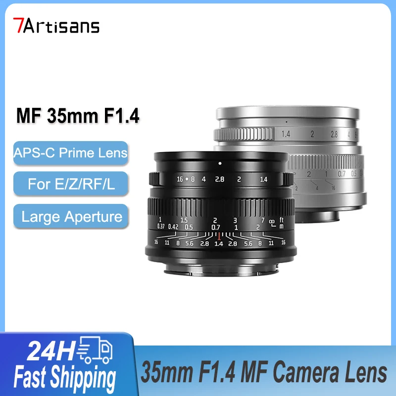 7 Artigiani 35Mm F1.4 Aps-C Prime Lens Per Sony Zve10 Nex-6 Fujifilm Fx Canon Eos-M Micro 4/3 Epm1 Nikon Z5 Canon Rf Telecamere