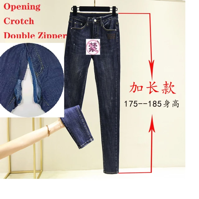 Crotch Open Sex Pants Women's Elastic 