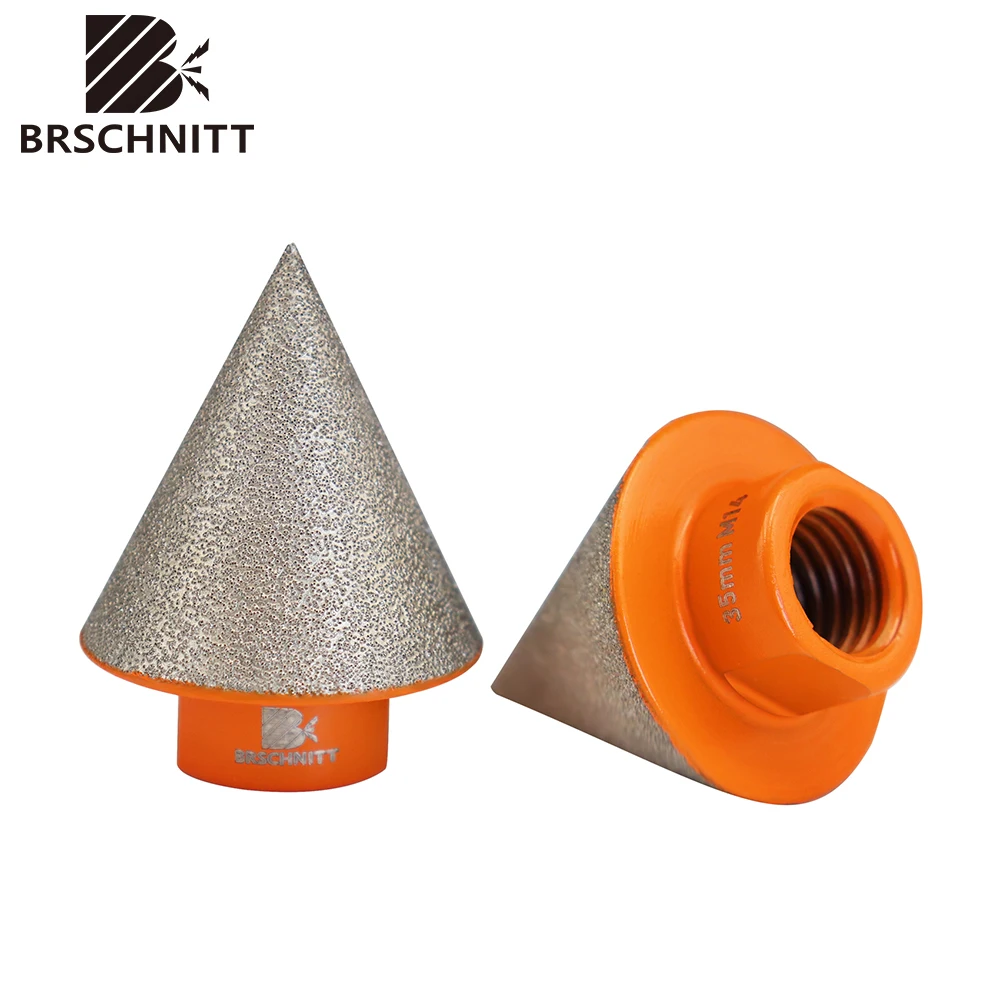 1pc/ 2pcs Dia 35mm  M14 Thread Diamond Milling Bits Beveling Chamfer Vacuum Brazed Polishing Grinding For ceramic Tile Porcelain