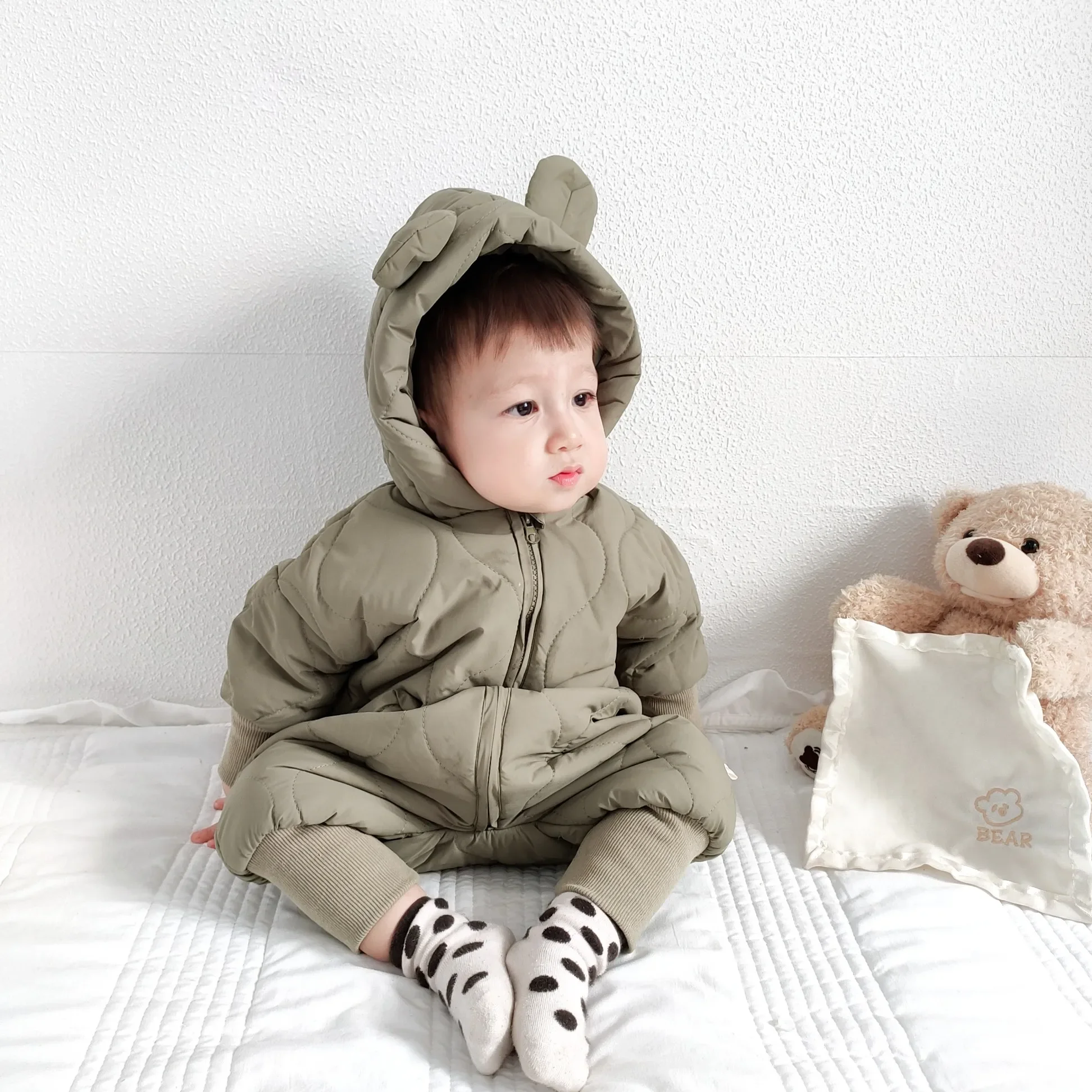 Newborn Girl Jumpsuit Hooded Winter Infant Overalls Baby Born Clothes Boy Warm Snowsuit Coat Kid Bear Romper Toddler Outerwear