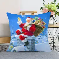 Useful Pillow Cover  Breathable Peach Skin Square Pillow Case  Xmas Home Hotel Dorm Office Throw Pillow Cover Decor 2