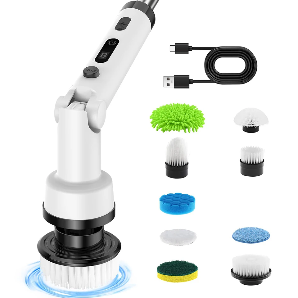 Cordless Electric Spin Scrubber with Replacement Heads