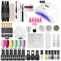 ROSALIND Gel Nail Polish With Nail Lamp Kit for Manicure Nail Art Semi Permanent Gel Varnishes Lacquer Top Base Nail Kit 1
