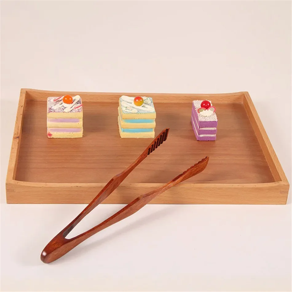 1 Pc Bamboo Cooking Kitchen Tongs Food BBQ Tool Salad Bacon Steak Bread Cake Wooden Clip Home Kitchen Utensil Food Tongs