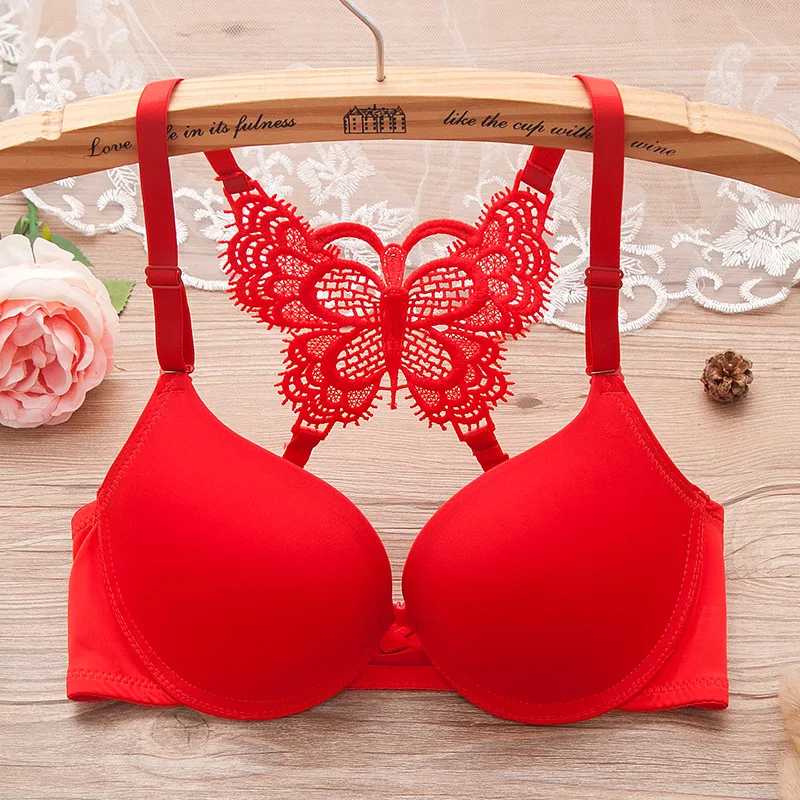 Teen Girl Y-Shaped Beautiful Back Butterfly Lace Adjustment Smooth Girl Underwear Bra Abbigliamento Per Ragazze Adolescenti 14 16 18 Anni