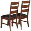 Antique Walnut Finish Solid Wood Set of 2pc Chairs Dining Chair Ladder Back Cushion Seats 3