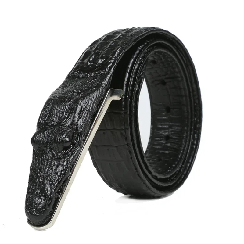 

2024 Luxury Leather Designer Men's Belt Crocodile Skin Belt Genuine Leather Alligator Strap Crocodile Head Belt Real Cowhide