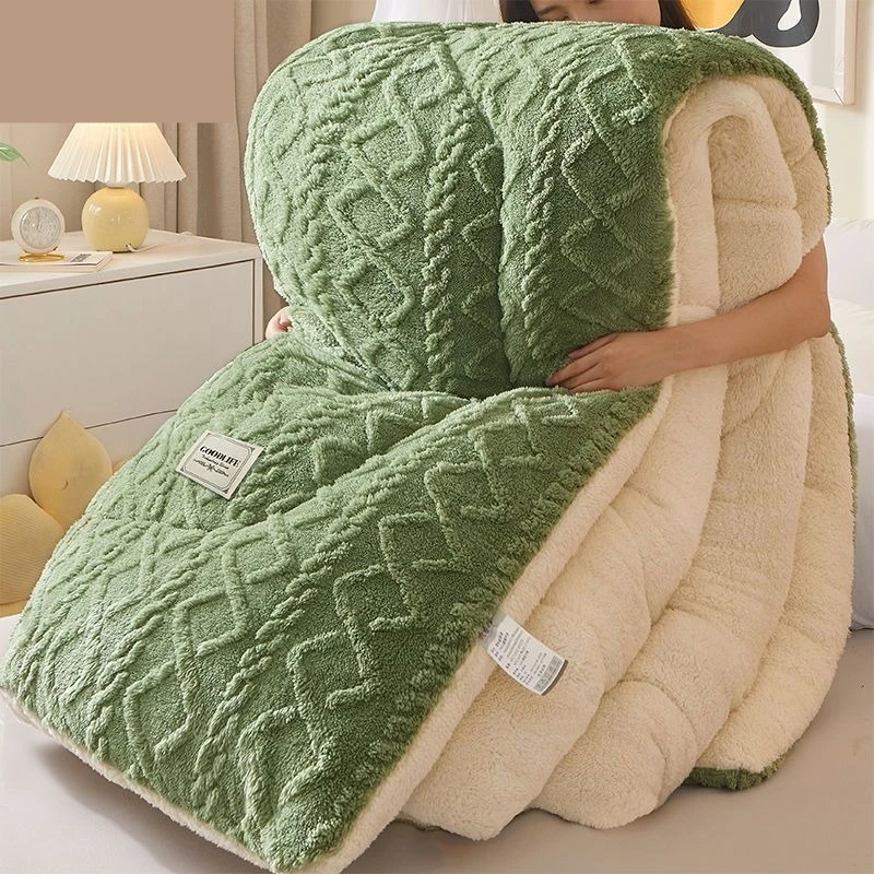 

Soft Super Thick Winter Warm Blanket Artificial Lamb Cashmere Weighted Blankets for Beds Cozy Thicker Warmth Quilt Comforter