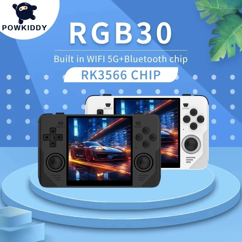 Powkiddy Rgb30 Retro Pocket 720*720 Schermo Ips Da 4 Pollici Wifi Integrato Rk3566 Console Di Gioco Portatile Open-Source Regali Per Bambini