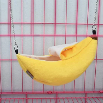 Cuccia a forma di banana per criceti, amaca calda per piccoli animali, nido per gabbia, accessorio per criceti, pappagalli zuccherini, piccoli uccelli e animali domestici