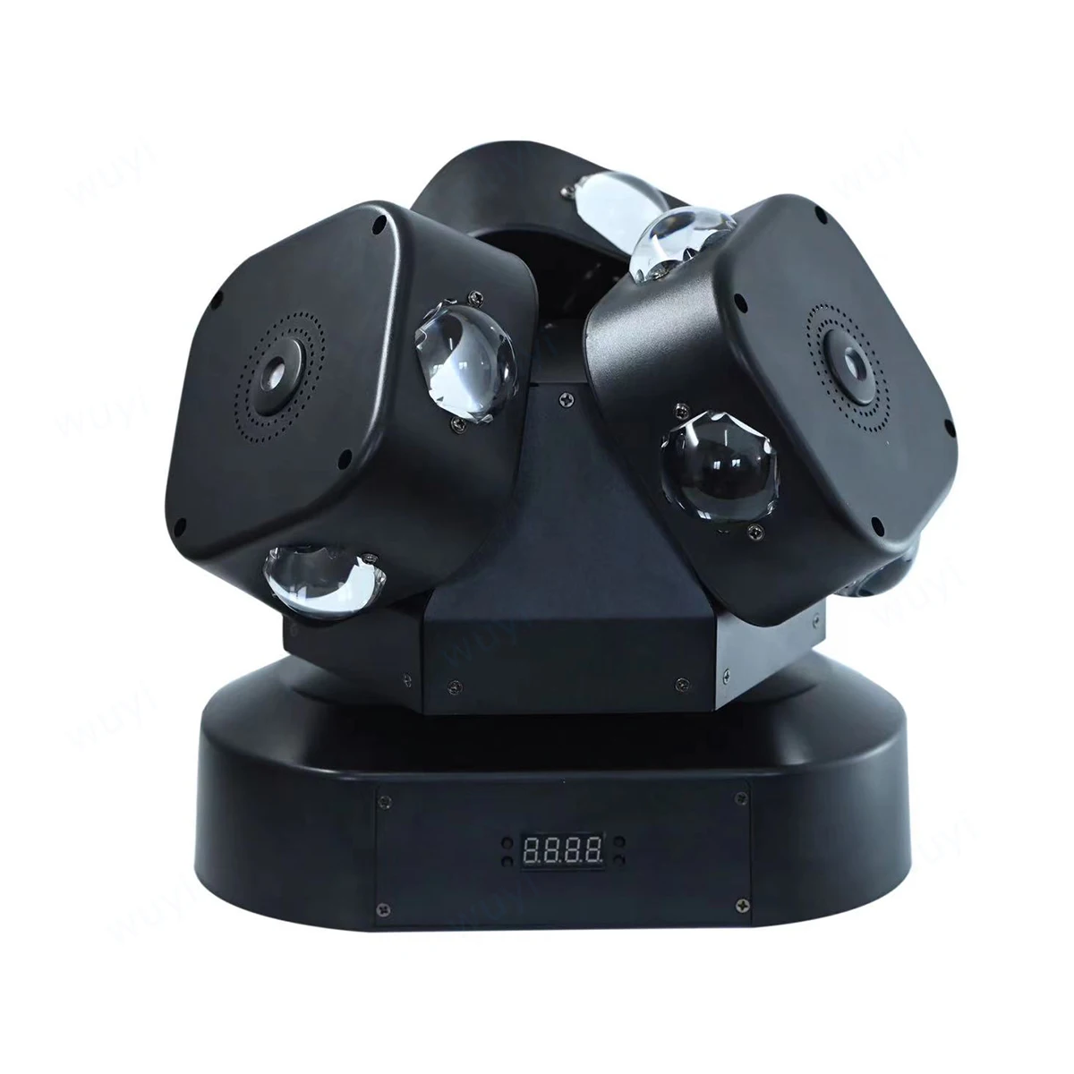 Three Head Rotating Moving Head Light 3 Arm Rolling Stroboscopic Laser RGBW LED Lights Stage DJ Disco Bar