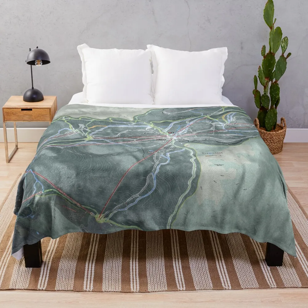 

Tremblant Resort Trail Map Throw Blanket Furrys Luxury St Flannel Blankets
