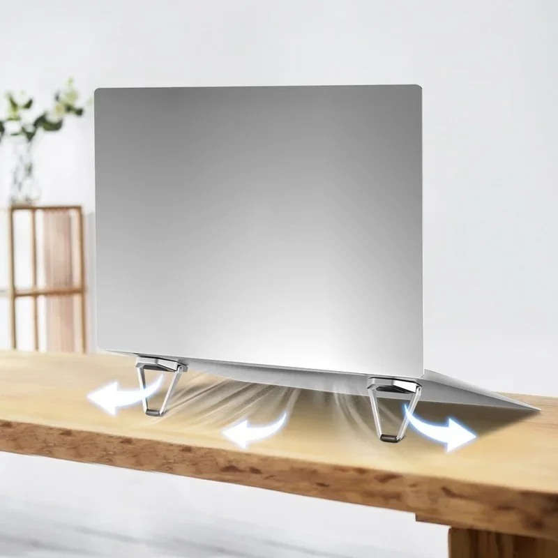 금속 접이식 노트북 스탠드 Macbook Pro Air 용 미끄럼 방지 기본 브래킷 지원 Lenovo Thinkpad PC 노트북 미니 냉각 홀더 피트