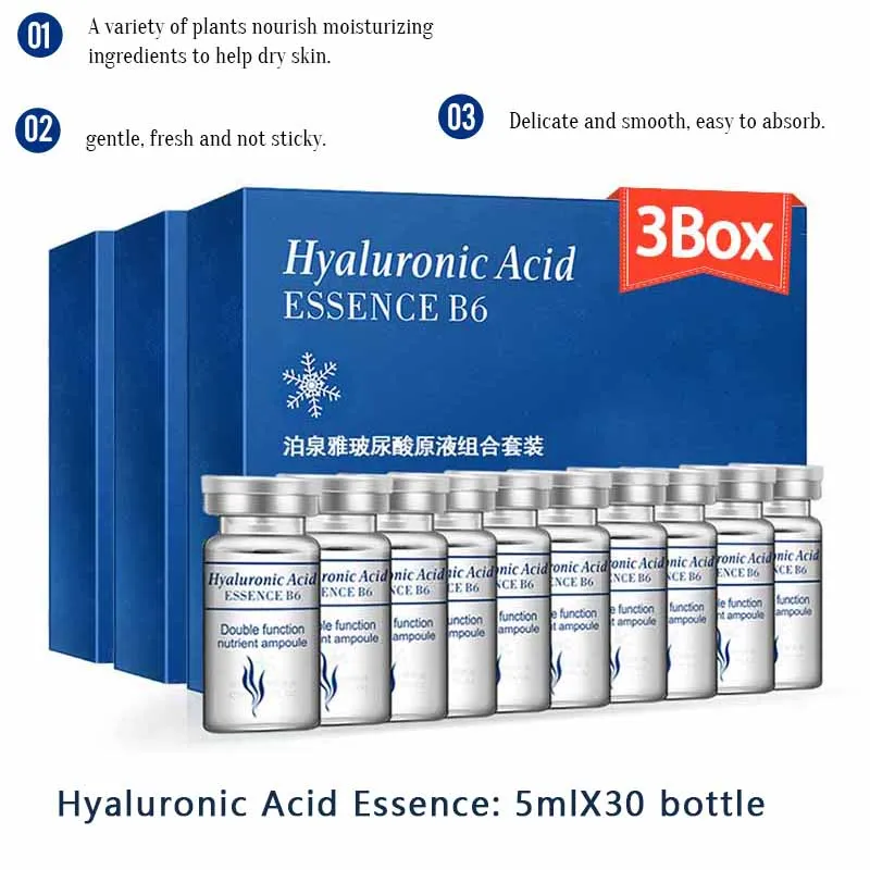 Hyaluronic Acid Facial Essence Set Moisturizing Hydrating Serum Facial Skin Care Anti Wrinkle Anti Aging Vitamins Collagen Serum