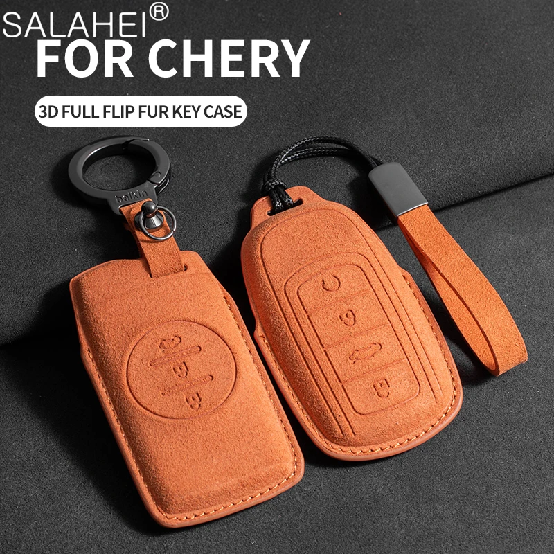 

Suede Car Key Case Cover Shell Holder Protector For Chery Tiggo 7 Pro 8 Pro PLUS Exeed Tiggo 2 3x Arrizo 5 Gx 5x EQ7 Accessories