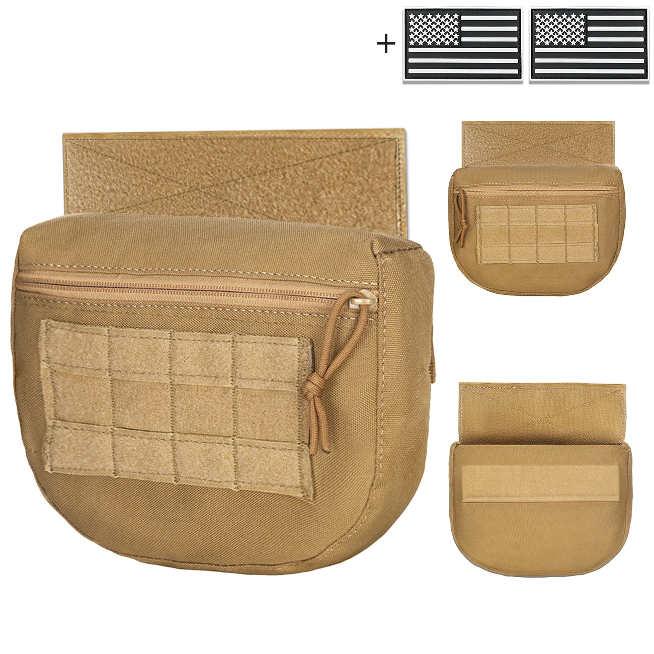 Borsa portaoggetti da caccia per esterni, borsa multifunzionale per accessori con apertura a cerniera Magic Sticky che può essere attaccata al gilet da caccia
