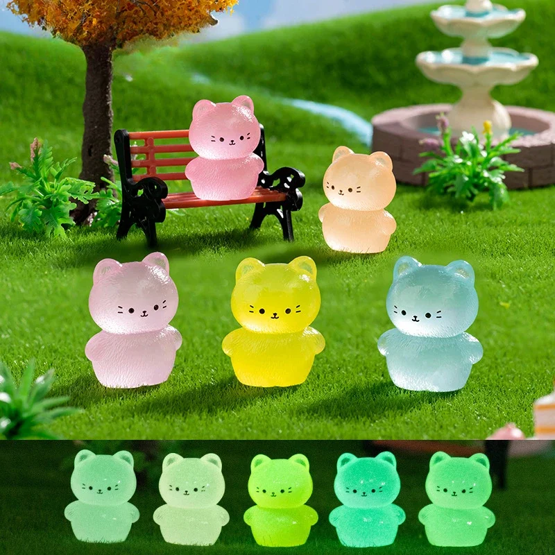 100 Figuras De Gato En Miniatura De Resina – Colores Variados, 2,1x2,6 Cm, Decoración Para Pasteles Y Terrarios