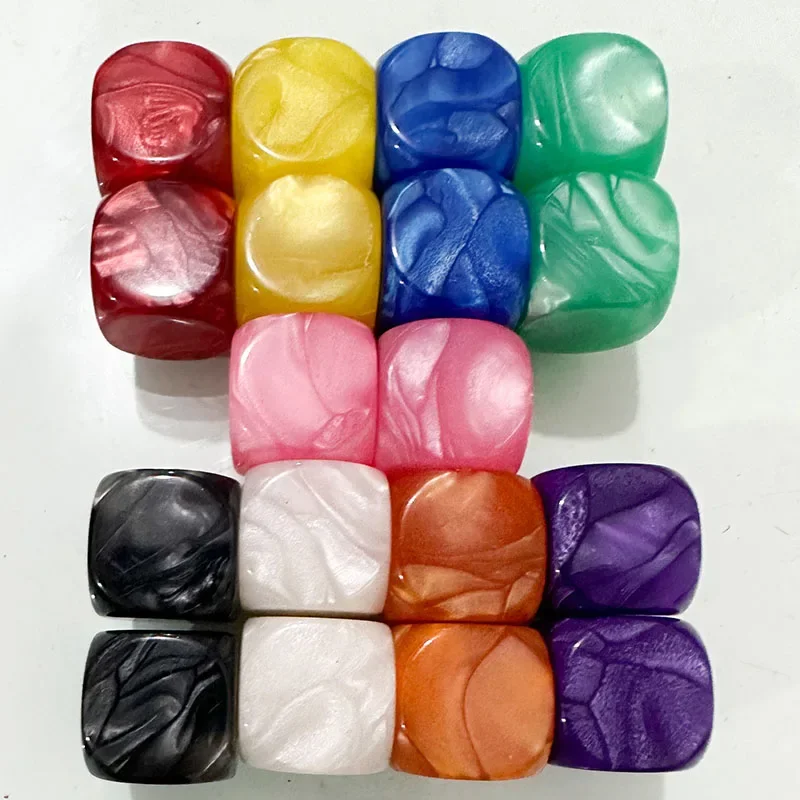10pcs/set Pearl Pattern Round Dice Blank Dice DIY Game Accessories