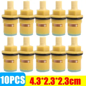 10 ชิ้นห้องน้ําห้องครัวพลาสติกก๊อกน้ําตลับหมึกเปลี่ยนส่วนซ่อมฮาร์ดแวร์อุปกรณ์เสริมแตะวาล์ว Core Universal 1/2 ด้าย 7