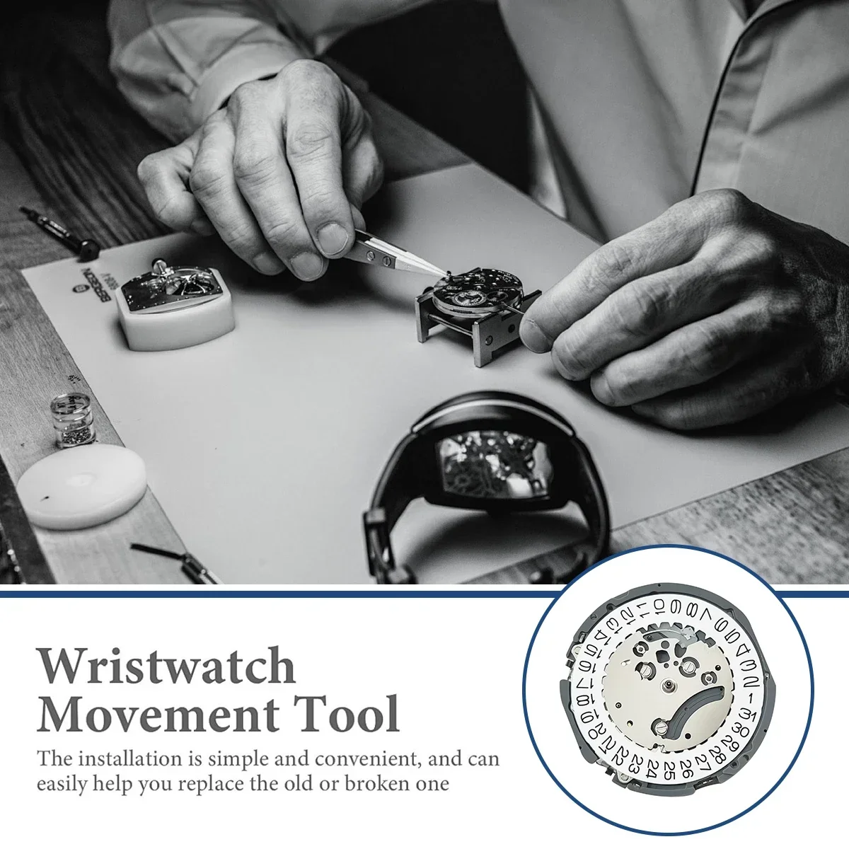 Japanisches echtes VK63A-Chronographen-Quarzwerk mit Batterie. Japanischer Originalmechanismus VK63 VK61A VK67A Mod-Ersatzwerk – Detail 3