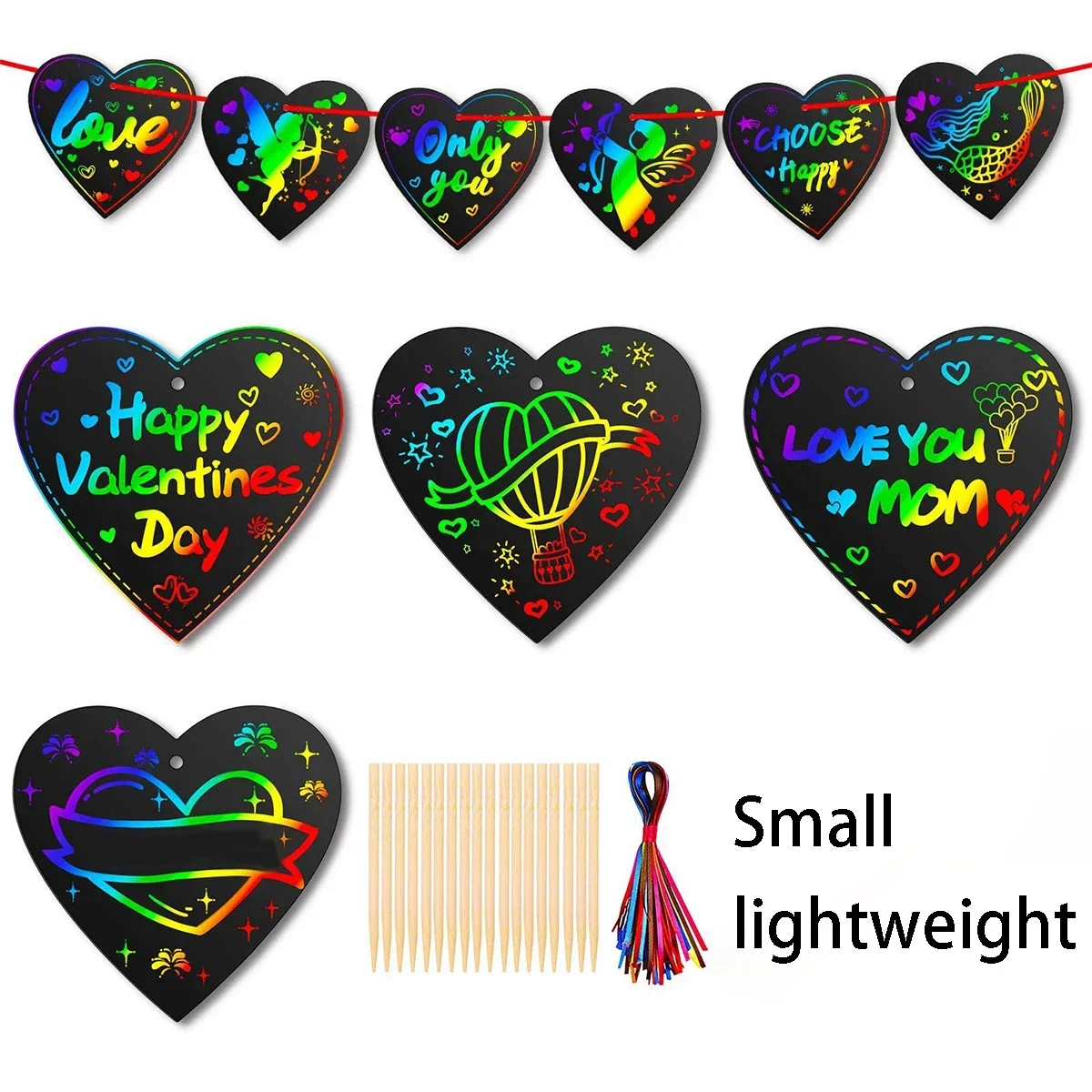 Magic Scratch Greeting Cards -12pcs Rainbow Colors Reveal Hidden Messages Customizable Easter/Children's Day Gift for Kids