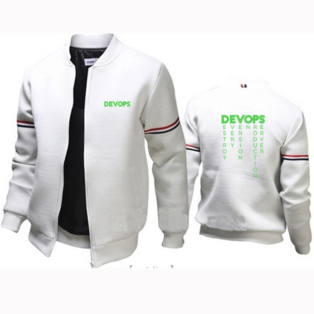 DEVOPS - The real definition of DEVOPS Printing Fashionable Man's flight Jacket Zipper Comfortable Long Sleeve Tracksuit Coat