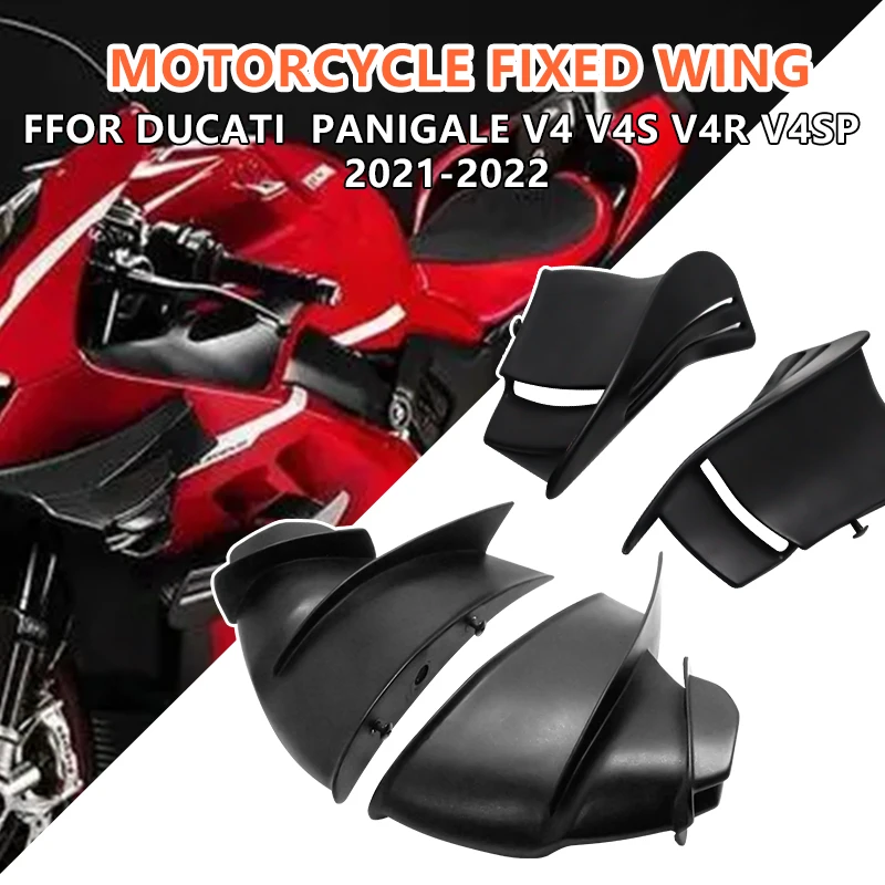 Motorcycle Fixed Wind Wing For Ducati V4 V4S V4R 2021 2021 Fixed Aero Deflector Wind Wing Kit Side Fairing