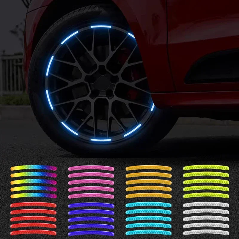 20Pcs Car Wheel Hub Adesivo Riflettente Decalcomanie Decorative Accessori Auto Per Toyota Hilux Crown Trd Camry Supra Corolla Ecc