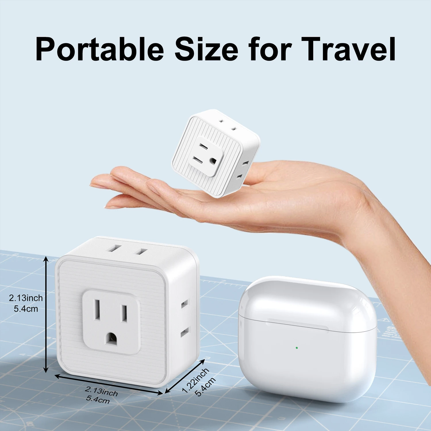 5 in 1 Multi Plug Outlets Extender US Plugs Small Electrical Socket Outlet Splitter Wall Outlet Expander Adapters Travel Home