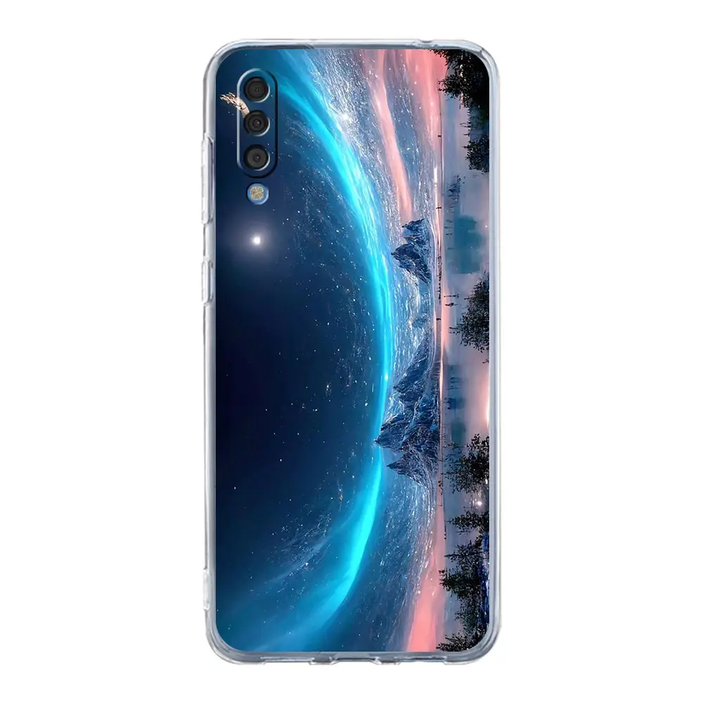 Universal Phone Case with Moon Galaxy Universe Design
