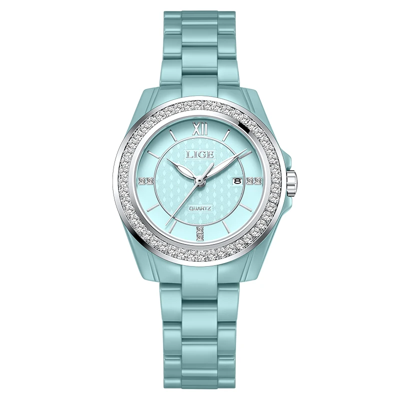 LIGE Elegant Women's Luxury Fashion Wristwatch with Quartz Movement in Stainless Steel