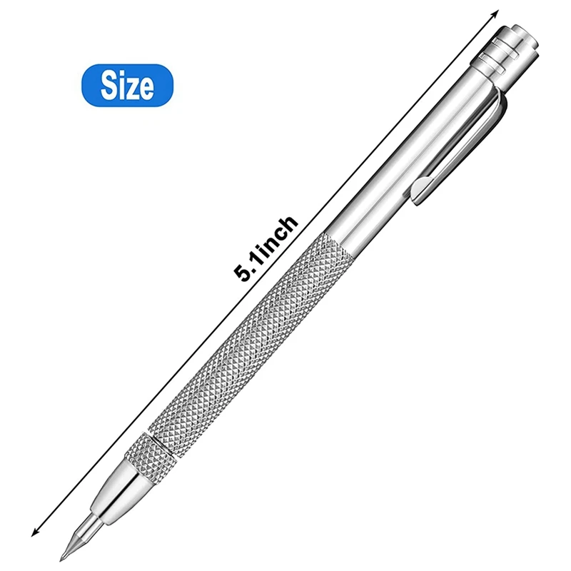 30 Pieces Tungsten Carbide Scriber With Magnet Aluminium Etching Engraving Pen With Clip For Ceramics Glass Marble
