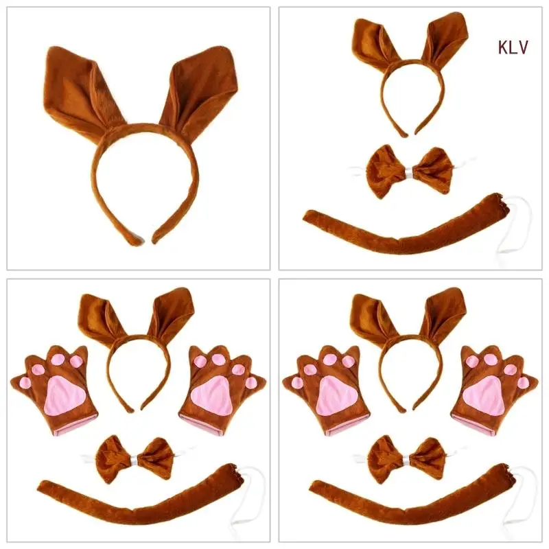 

Costume Set Ears Tail Bow Animal Fancy Costume Accessories Adult Kid Halloween Cosplay Accessories