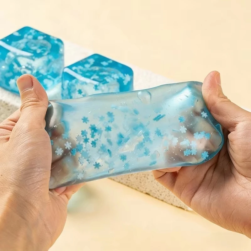 Snowflake Cube Squishy Toys Small Ice Cubes Anti-Stress Colorful Squeeze Toy Super Slow Rebound For Adults Party Favors_voghion.com