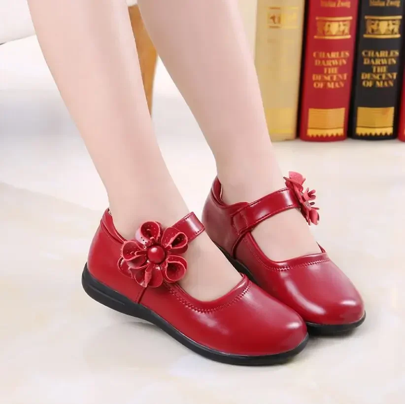 Girls Leather Shoes for Children Wedding Dress Princess School Shoes Kids Summer Bow-knot Black Student Sandals Korean Fashion leather shoes girls shoes girls sandals