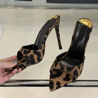 Eilyken Summer Street Style Thin Heels Woman Slippers Sexy Pointed Toe Stripper Wedding Slides Ladies Shoes Zapatos De Mujer