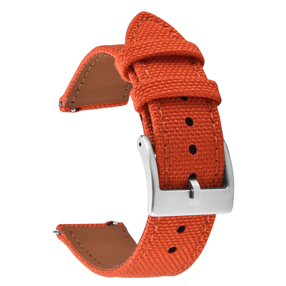 Hybrid Leather Nylon Quick Release Waterproof Sport Watch Band - Durable High-Quality Strap